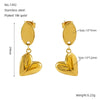 1 Pair Basic Modern Style Classic Style Heart Shape Plating 304 Stainless Steel 18K Gold Plated Drop Earrings