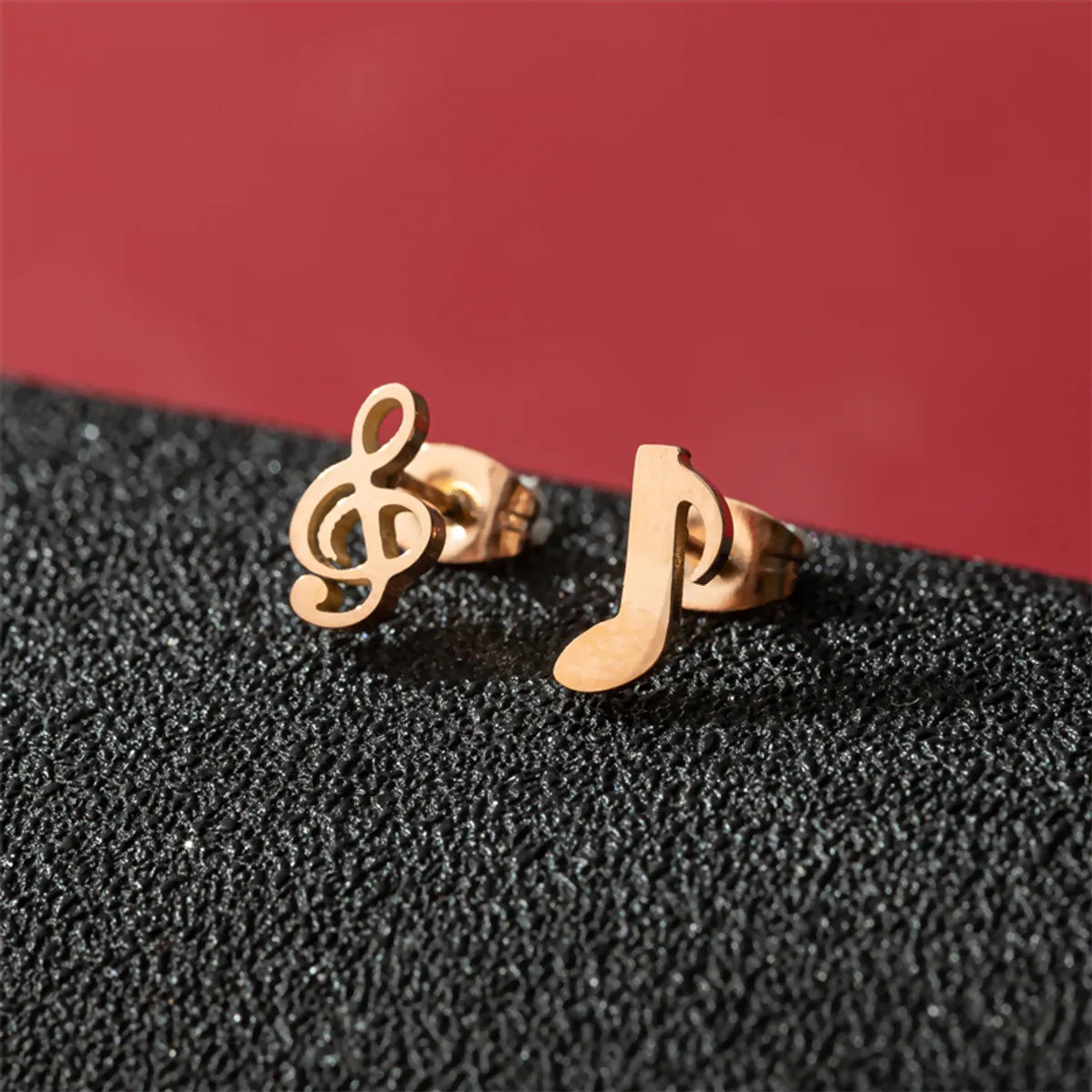 1 Pair Basic Modern Style Classic Style Human Penguin Notes Polishing Plating 304 Stainless Steel 18K Gold Plated Ear Studs