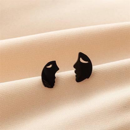 1 Pair Basic Modern Style Classic Style Human Penguin Notes Polishing Plating 304 Stainless Steel 18K Gold Plated Ear Studs