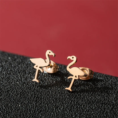 1 Pair Basic Modern Style Classic Style Human Penguin Notes Polishing Plating 304 Stainless Steel 18K Gold Plated Ear Studs