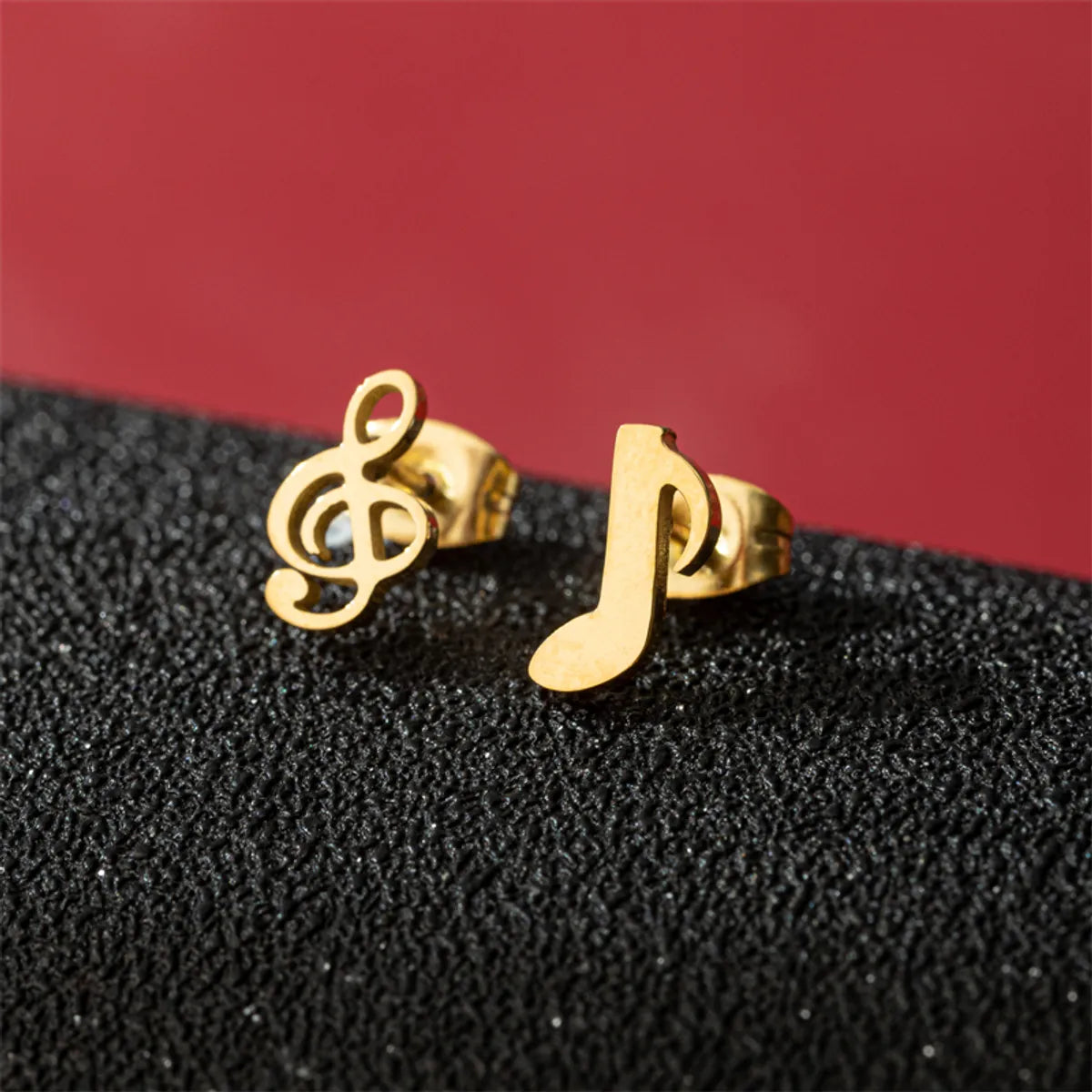 1 Pair Basic Modern Style Classic Style Human Penguin Notes Polishing Plating 304 Stainless Steel 18K Gold Plated Ear Studs