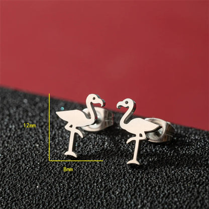 1 Pair Basic Modern Style Classic Style Human Penguin Notes Polishing Plating 304 Stainless Steel 18K Gold Plated Ear Studs