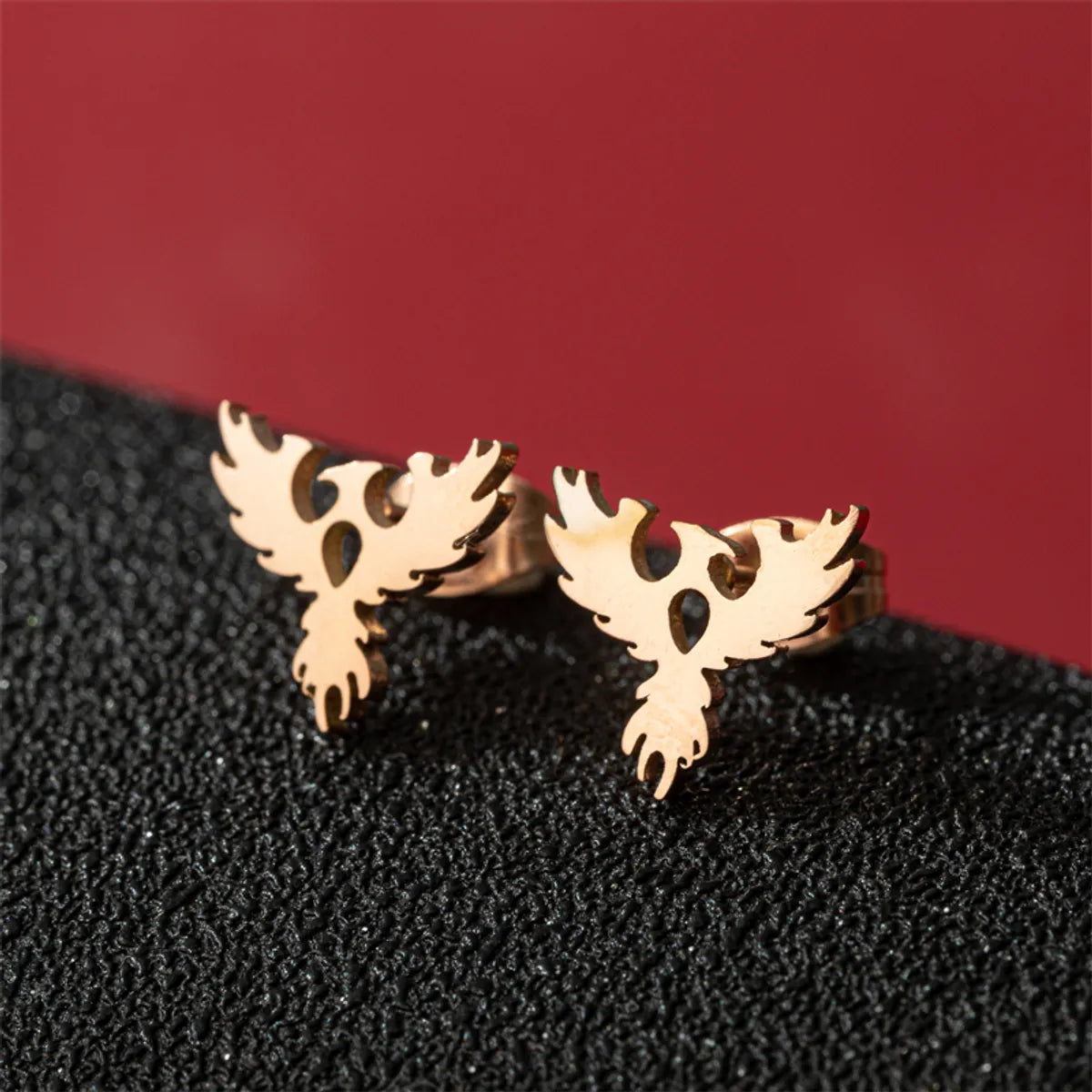 1 Pair Basic Modern Style Classic Style Human Penguin Notes Polishing Plating 304 Stainless Steel 18K Gold Plated Ear Studs