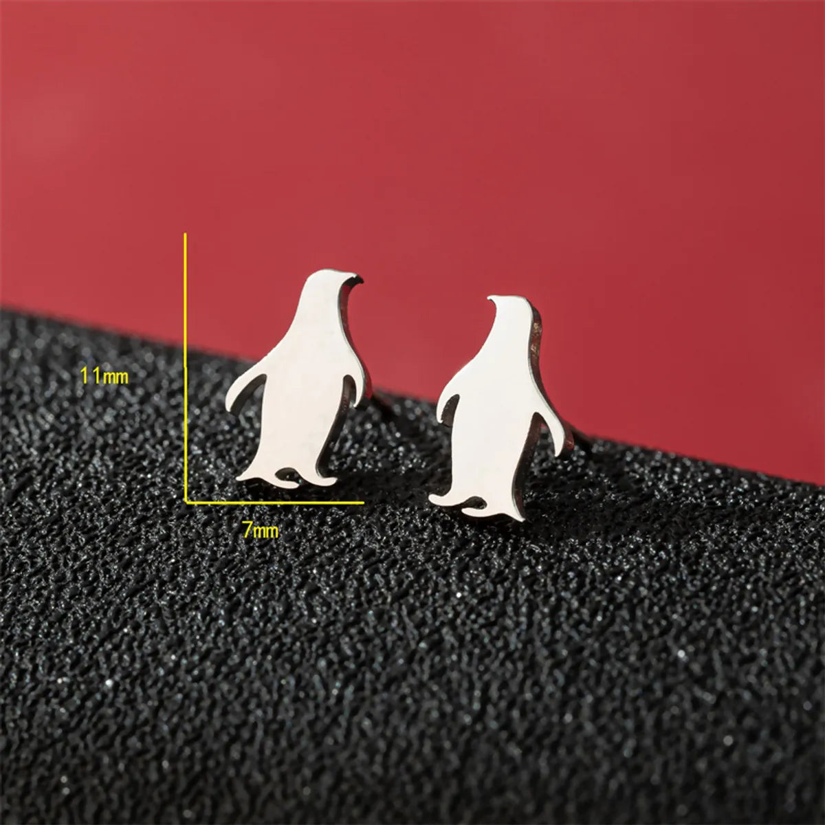 1 Pair Basic Modern Style Classic Style Human Penguin Notes Polishing Plating 304 Stainless Steel 18K Gold Plated Ear Studs