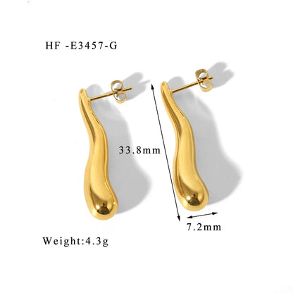 1 Pair Basic Modern Style Classic Style Irregular Geometric Solid Color Plating 304 Stainless Steel 18K Gold Plated Dangling Earrings