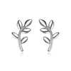 1 Pair Basic Modern Style Classic Style Leaf Inlay Sterling Silver Zircon White Gold Plated Ear Studs