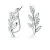 1 Pair Basic Modern Style Classic Style Leaf Inlay Sterling Silver Zircon White Gold Plated Ear Studs