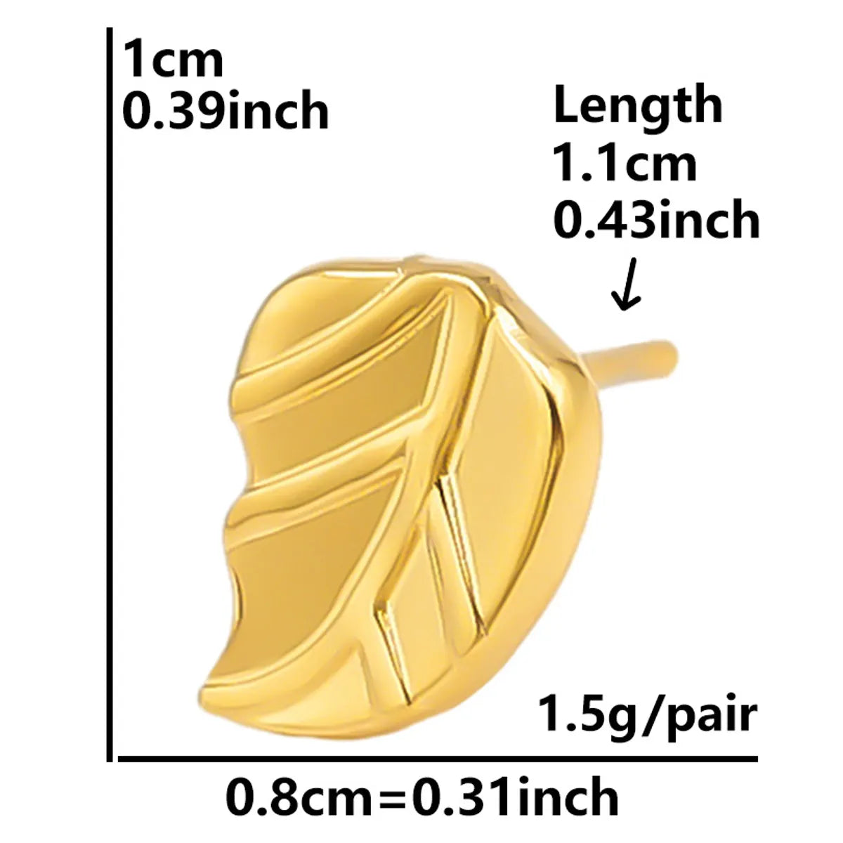 1 Pair Basic Modern Style Classic Style Leaves Heart Shape Butterfly Plating 304 Stainless Steel 18K Gold Plated Ear Studs