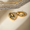 1 Pair Basic Modern Style Classic Style Oval Plating 304 Stainless Steel 18K Gold Plated Ear Studs