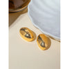 1 Pair Basic Modern Style Classic Style Oval Plating 304 Stainless Steel 18K Gold Plated Ear Studs