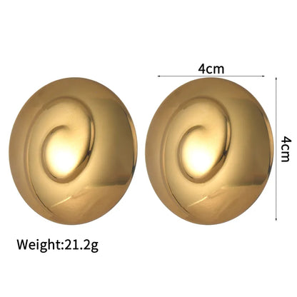 1 Pair Basic Modern Style Classic Style Round Honeycomb Thread 304 Stainless Steel 18K Gold Plated Ear Studs