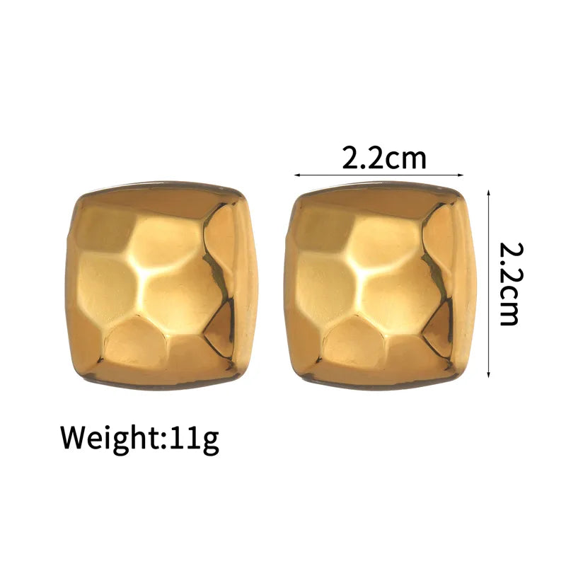 1 Pair Basic Modern Style Classic Style Round Honeycomb Thread 304 Stainless Steel 18K Gold Plated Ear Studs