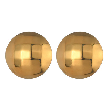 1 Pair Basic Modern Style Classic Style Round Honeycomb Thread 304 Stainless Steel 18K Gold Plated Ear Studs