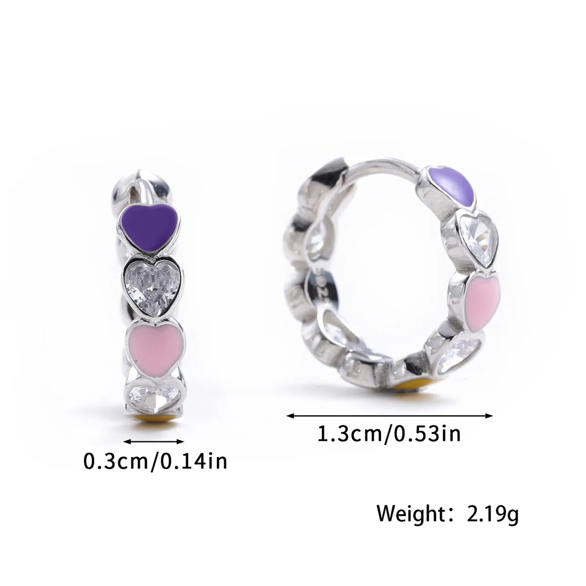 1 Pair Basic Modern Style Classic Style Round Plating Inlay Sterling Silver Zircon White Gold Plated Hoop Earrings