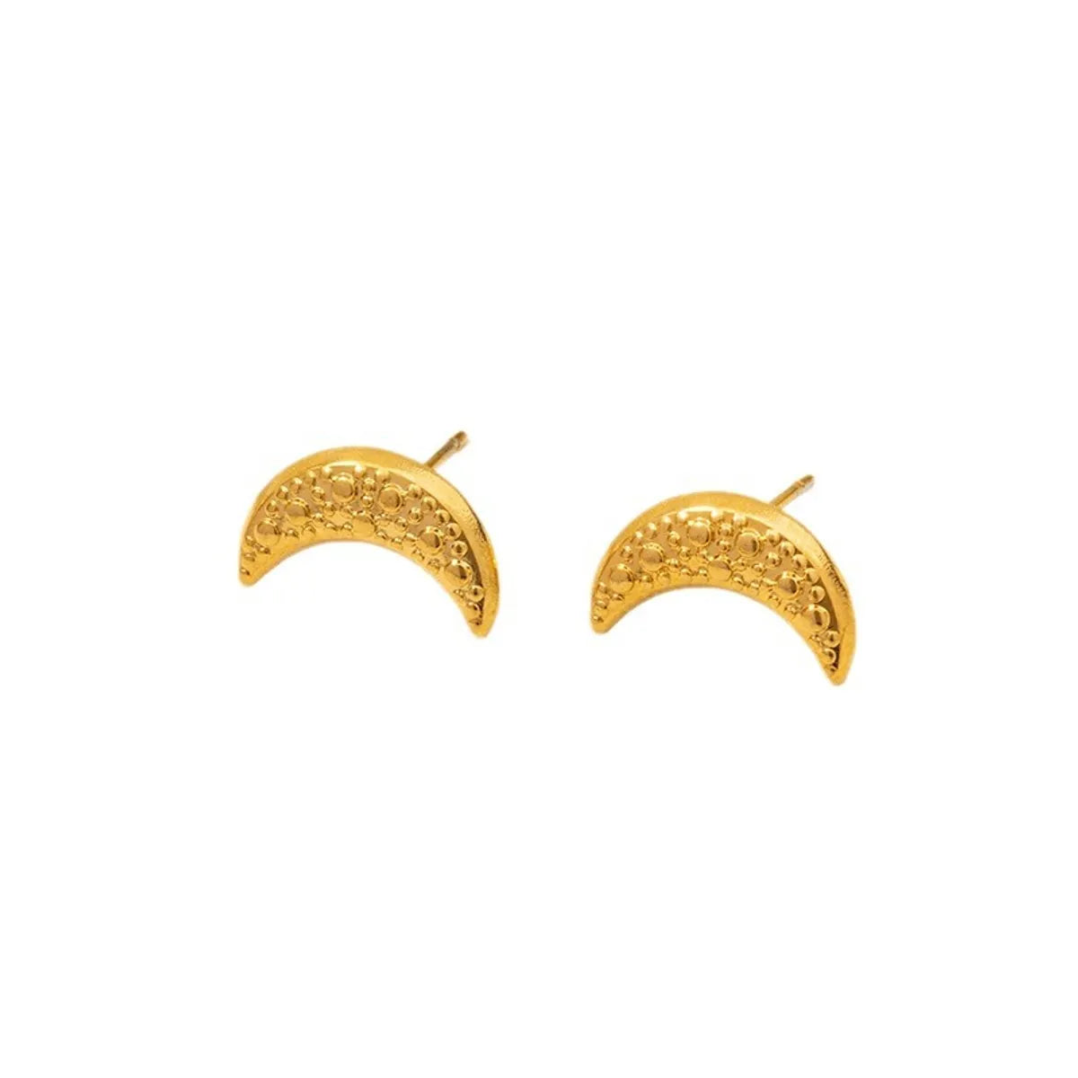 1 Pair Basic Modern Style Classic Style Scallop Moon Cherry Plating 304 Stainless Steel 18K Gold Plated Ear Studs