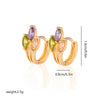 1 Pair Basic Modern Style Classic Style Square Flower Plating Inlay Copper Zircon Earrings