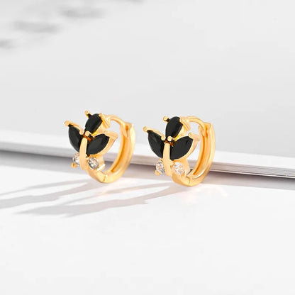 1 Pair Basic Modern Style Classic Style Square Flower Plating Inlay Copper Zircon Earrings