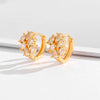 1 Pair Basic Modern Style Classic Style Square Flower Plating Inlay Copper Zircon Earrings