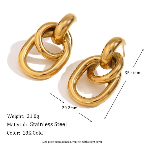 1 Pair Basic Modern Style Classic Style Starfish Flower Bow Knot Plating 304 Stainless Steel 18K Gold Plated Drop Earrings Ear Studs