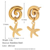 1 Pair Basic Modern Style Classic Style Starfish Flower Bow Knot Plating 304 Stainless Steel 18K Gold Plated Drop Earrings Ear Studs