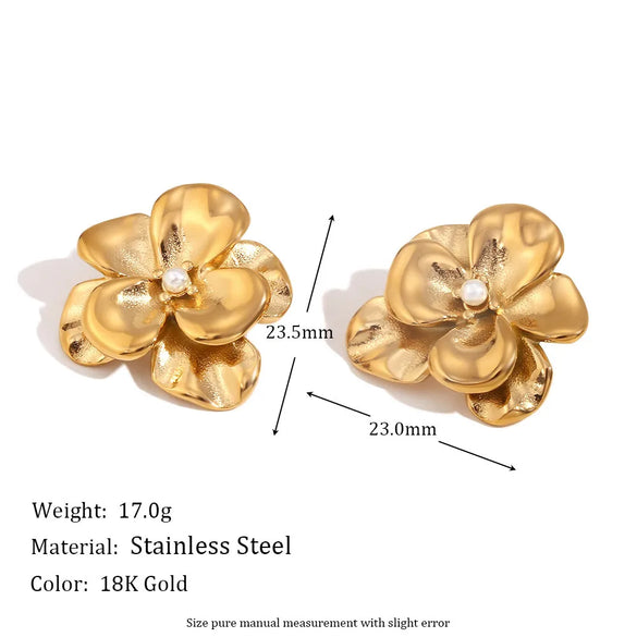 1 Pair Basic Modern Style Classic Style Starfish Flower Bow Knot Plating 304 Stainless Steel 18K Gold Plated Drop Earrings Ear Studs