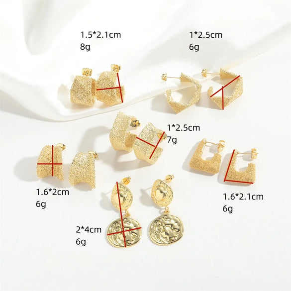 1 Pair Basic Modern Style Classic Style U Shape Copper 14K Gold Plated Drop Earrings