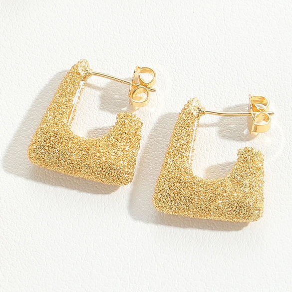 1 Pair Basic Modern Style Classic Style U Shape Copper 14K Gold Plated Drop Earrings