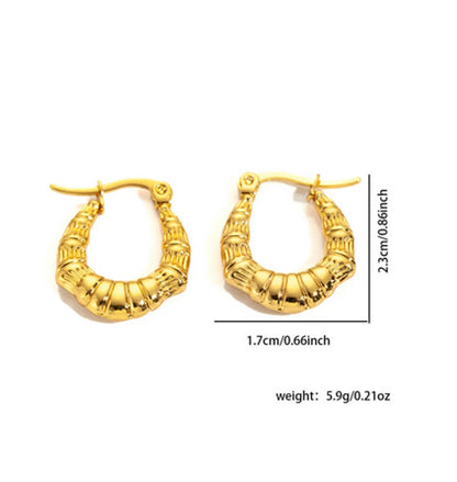 1 Pair Basic Modern Style Classic Style U Shape Geometric Plating Titanium Steel Hoop Earrings