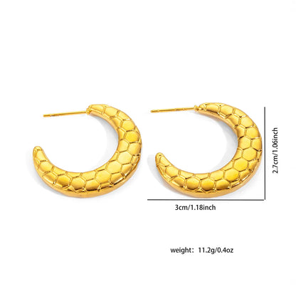 1 Pair Basic Modern Style Classic Style U Shape Geometric Plating Titanium Steel Hoop Earrings