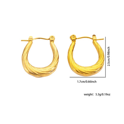 1 Pair Basic Modern Style Classic Style U Shape Geometric Plating Titanium Steel Hoop Earrings