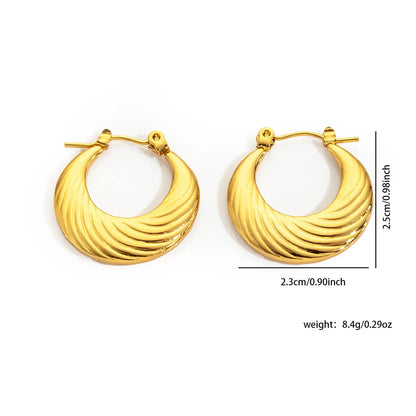 1 Pair Basic Modern Style Classic Style U Shape Geometric Plating Titanium Steel Hoop Earrings