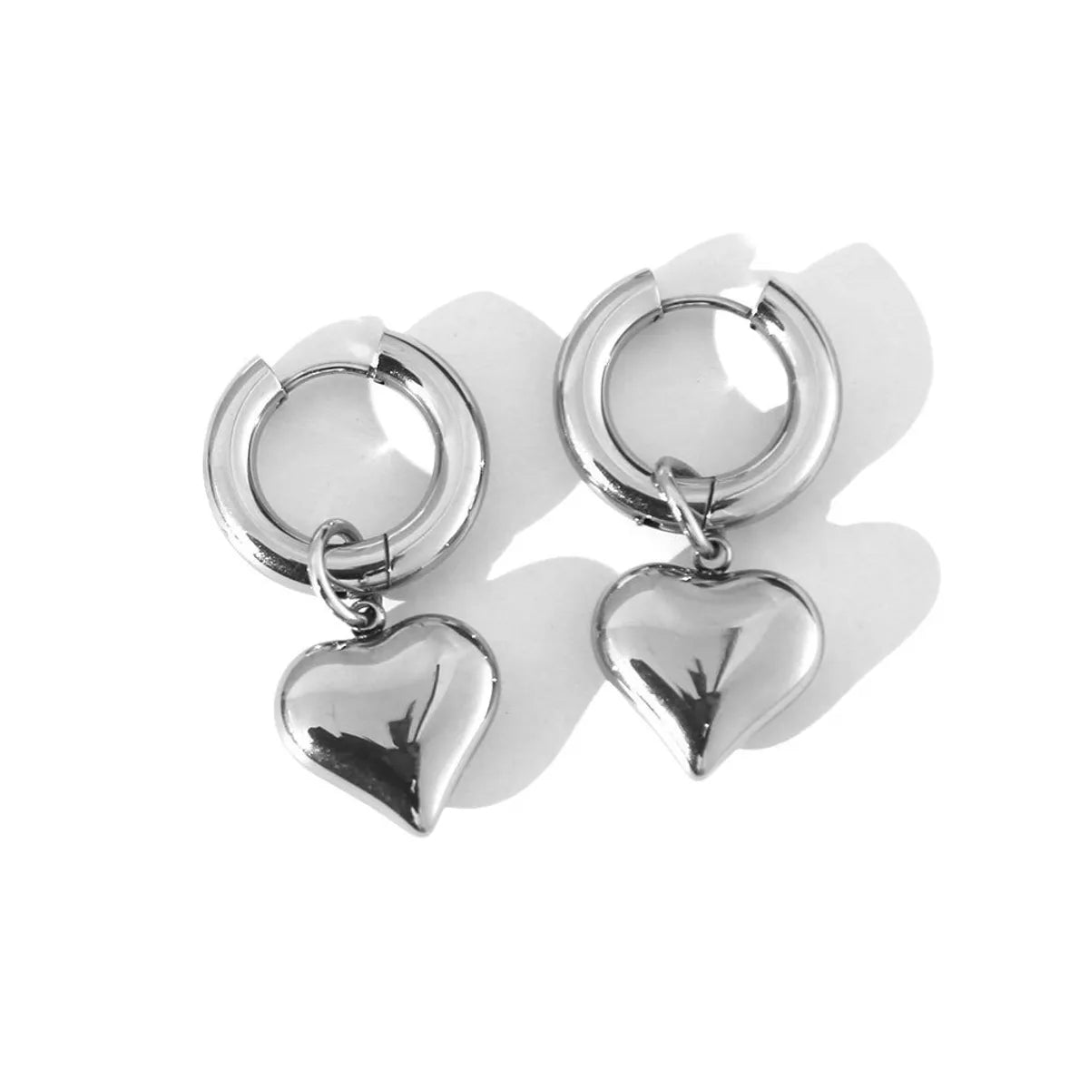 1 Pair Basic Modern Style Classic Style U Shape Heart Shape Plating Titanium Steel Drop Earrings