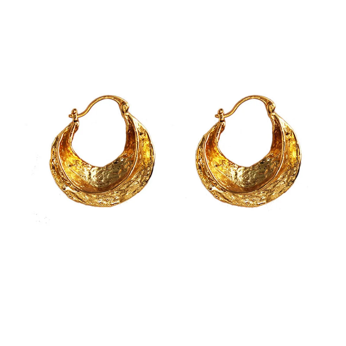 1 Pair Basic Modern Style Classic Style U Shape Solid Color Brass 24K Gold Plated Earrings