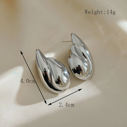 1 Pair Basic Modern Style Classic Style Water Droplets Copper 18K Gold Plated Ear Studs