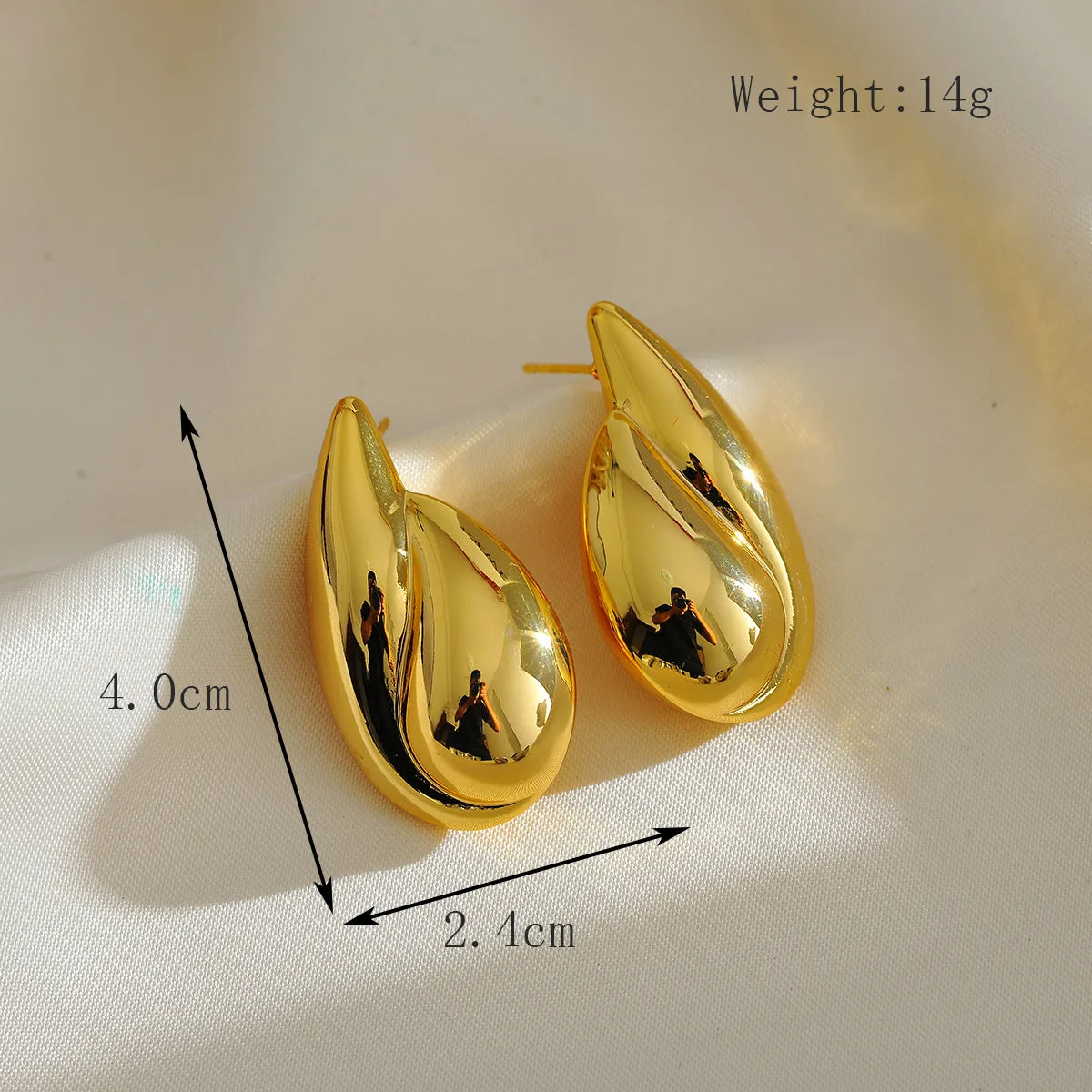 1 Pair Basic Modern Style Classic Style Water Droplets Copper 18K Gold Plated Ear Studs