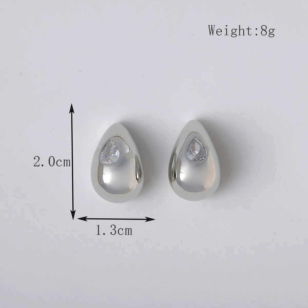 1 Pair Basic Modern Style Classic Style Water Droplets Inlay Copper Zircon 18K Gold Plated Ear Studs