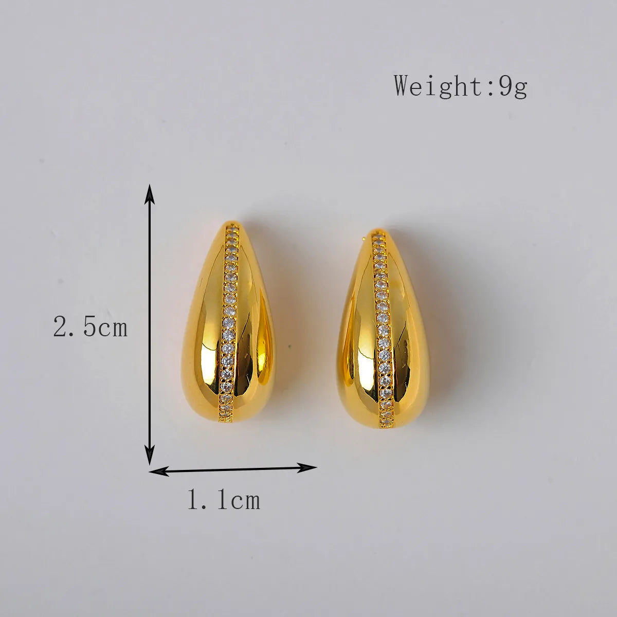 1 Pair Basic Modern Style Classic Style Water Droplets Inlay Copper Zircon 18K Gold Plated Ear Studs