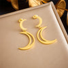 1 Pair Basic Modern Style Moon Plating 304 Stainless Steel No Inlaid 18K Gold Plated Drop Earrings