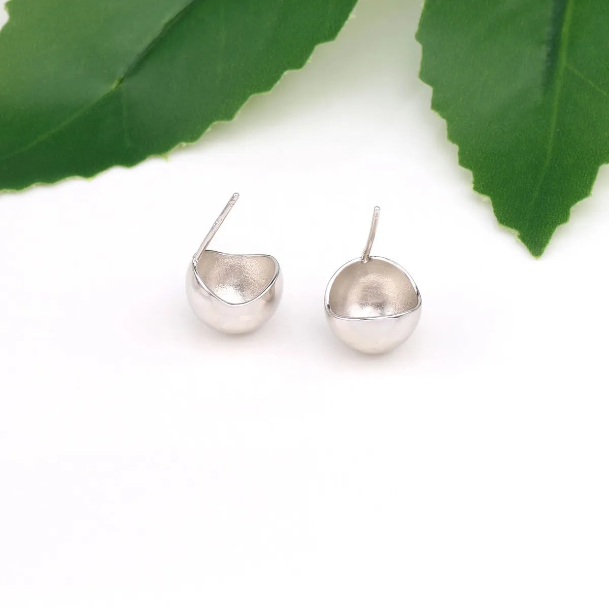 1 Pair Basic Modern Style Semicircle Plating Sterling Silver Ear Studs