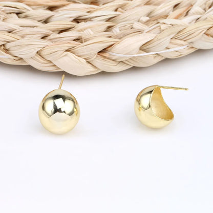 1 Pair Basic Modern Style Semicircle Plating Sterling Silver Ear Studs