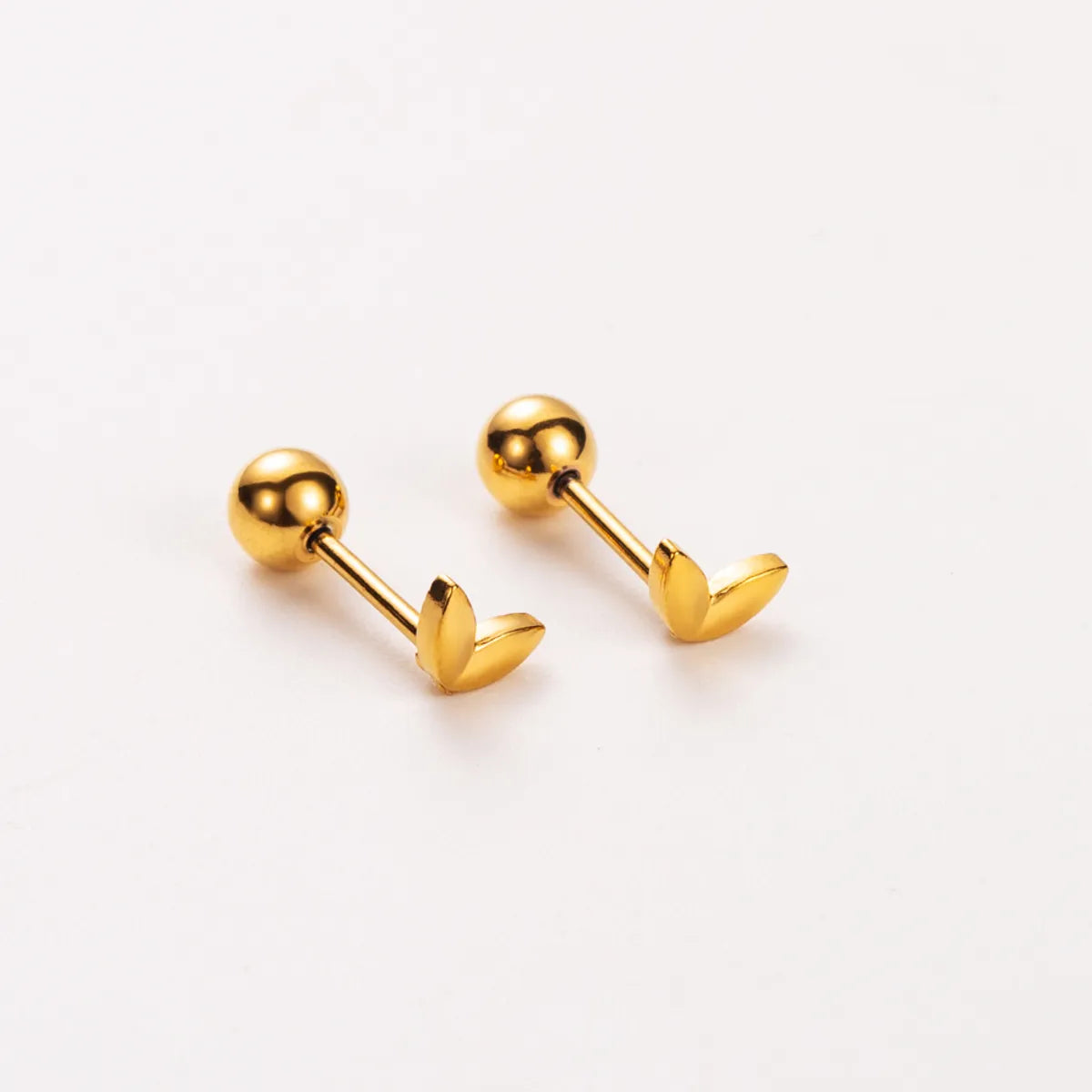 1 Pair Basic Modern Style Simple Style Letter Heart Shape Wings 304 Stainless Steel 14K Gold Plated Ear Studs