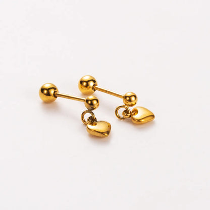 1 Pair Basic Modern Style Simple Style Letter Heart Shape Wings 304 Stainless Steel 14K Gold Plated Ear Studs