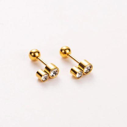 1 Pair Basic Modern Style Simple Style Letter Heart Shape Wings 304 Stainless Steel 14K Gold Plated Ear Studs