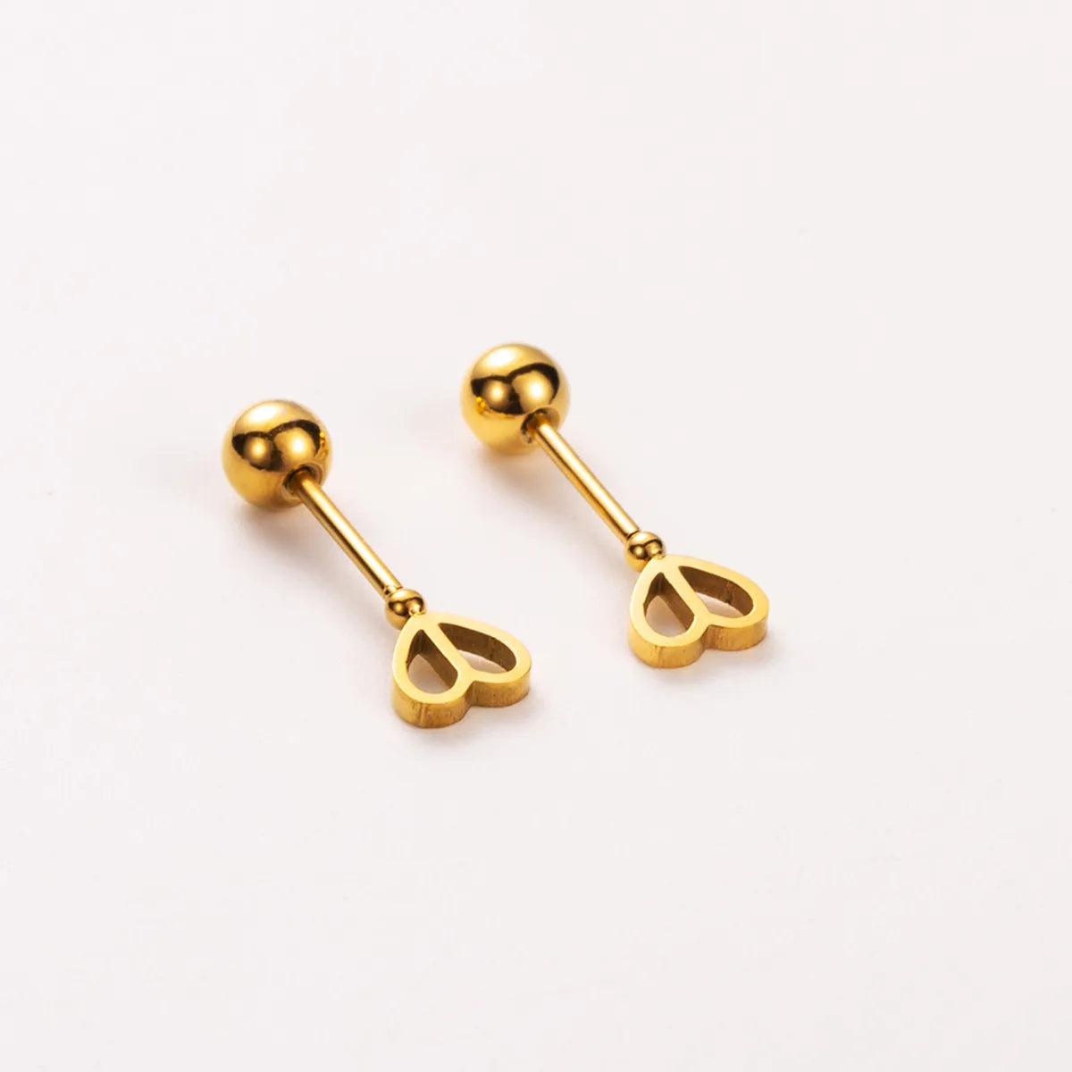 1 Pair Basic Modern Style Simple Style Letter Heart Shape Wings 304 Stainless Steel 14K Gold Plated Ear Studs