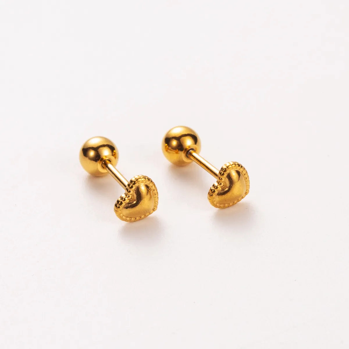 1 Pair Basic Modern Style Simple Style Letter Heart Shape Wings 304 Stainless Steel 14K Gold Plated Ear Studs