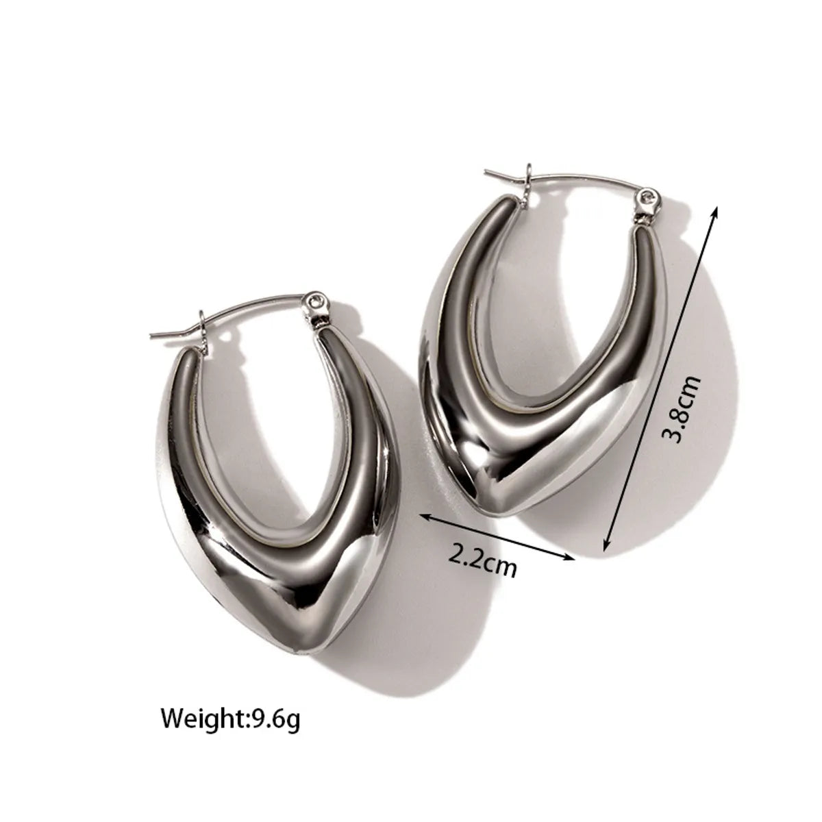 1 Pair Basic Retro Classic Style C Shape Round Solid Color Plating 304 Stainless Steel Hoop Earrings Ear Studs