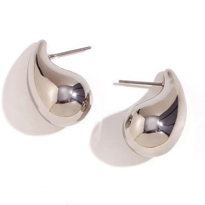 1 Pair Basic Retro Classic Style Water Droplets Plating 304 Stainless Steel 18K Gold Plated Ear Studs