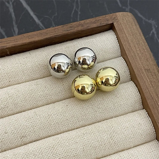 1 Pair Basic Round Plating Copper Ear Studs