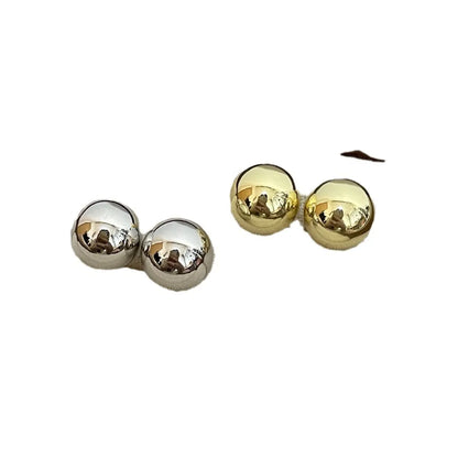 1 Pair Basic Round Plating Copper Ear Studs