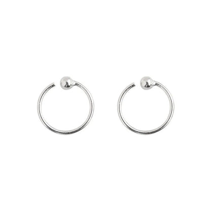 1 Pair Basic Round Sterling Silver Sleeper Earrings  Earrings